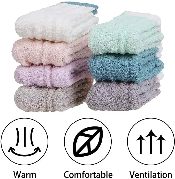 Fuzzy thermal slipper socks – women's, super soft microfiber, comfortable, for sleeping