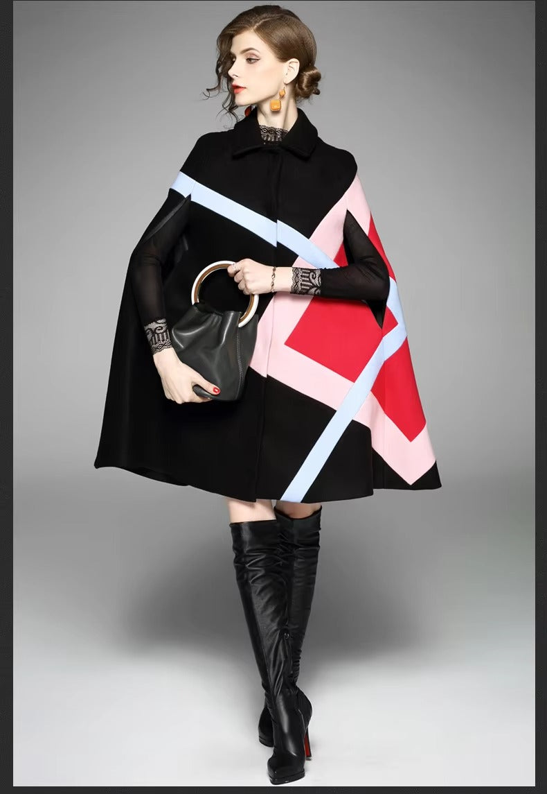 Wholesale spring-autumn women's cloak coat – loose, irregular stitching, sleeveless, elegant