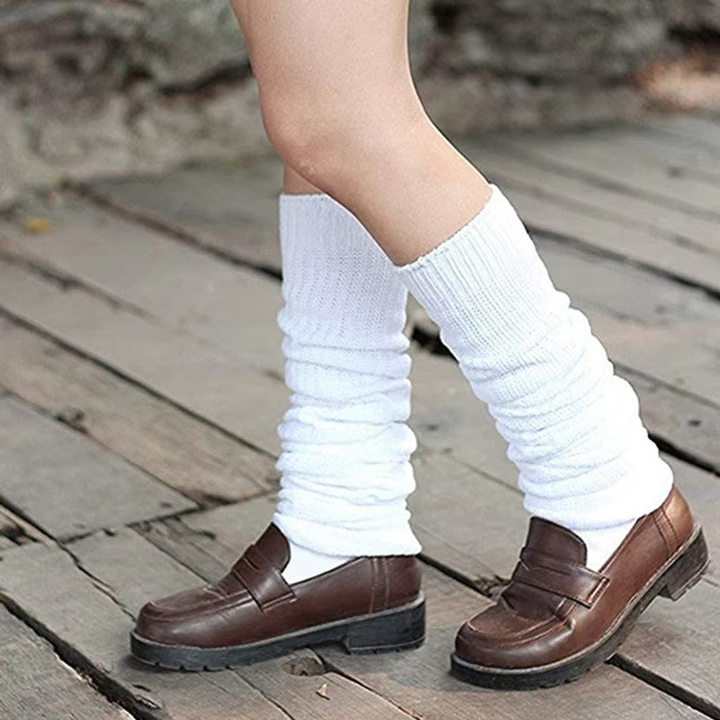 Long leg warmers – women's/girls', knit, loose, ribbed, slouch, knee-high, wholesale, custom