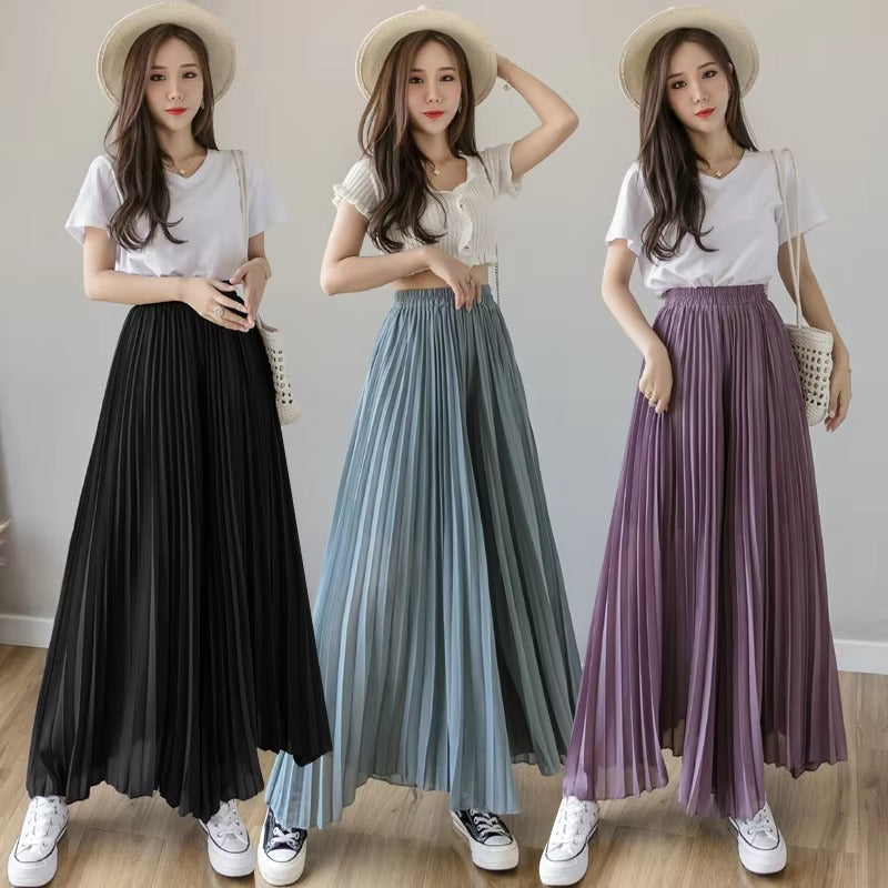Boutique wholesale 2024 autumn women's pants – high-waisted, loose, pleated, flowing, versatile