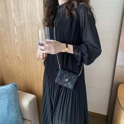 Boutique wholesale spring new Korean dress – long sleeve, solid color, fashion casual, women's