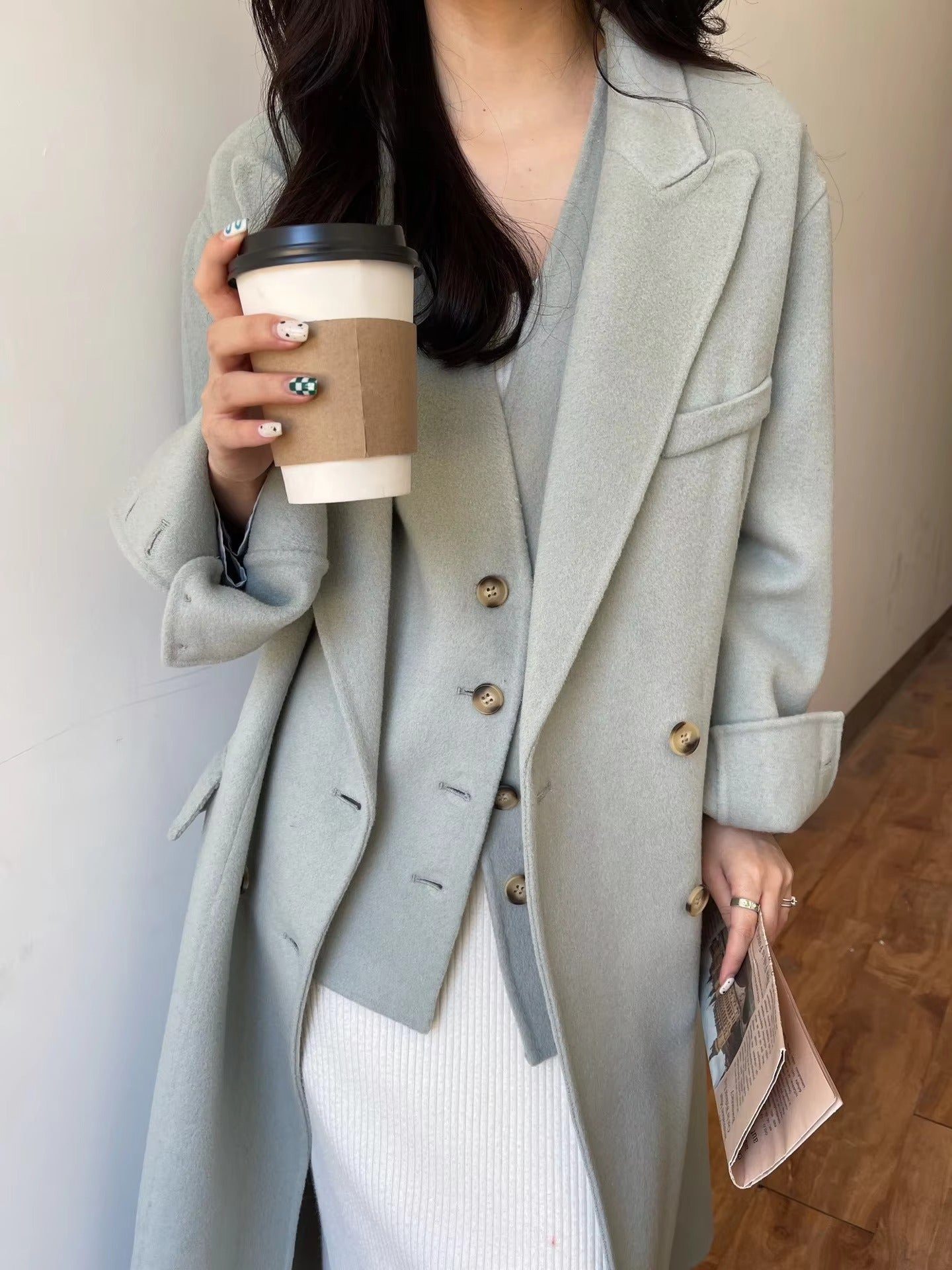 Wholesale winter new women's coat – waistcoat two-piece, woolen, foreign style, reversible cashmere