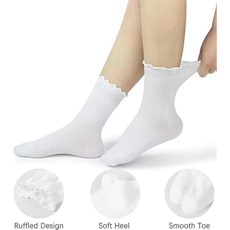 Women's ankle socks – ruffled, cute, casual, breathable, knit cotton, thWomen's ankle socks – ruffled, cute, casual, breathable, knit cotton, thermalermal