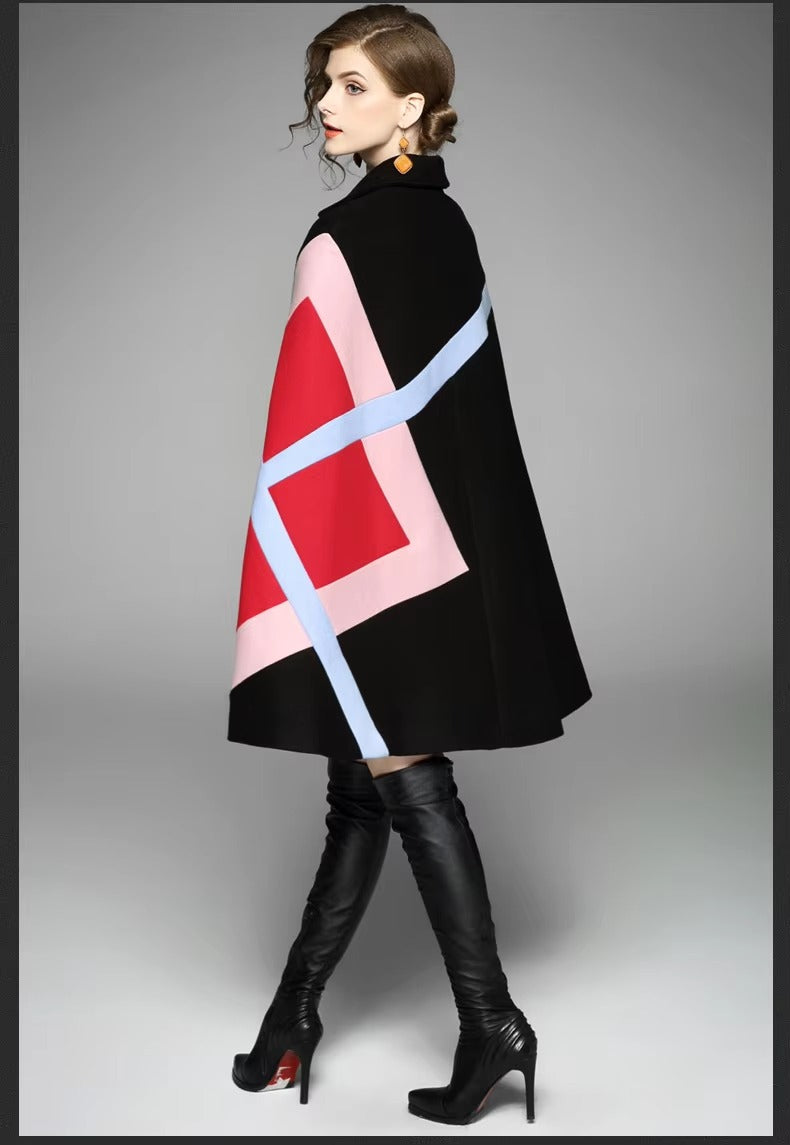 Wholesale spring-autumn women's cloak coat – loose, irregular stitching, sleeveless, elegant