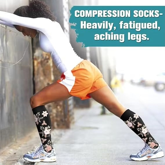 Women's compression socks – graduated support, circulation-friendly, for running/athletic sports