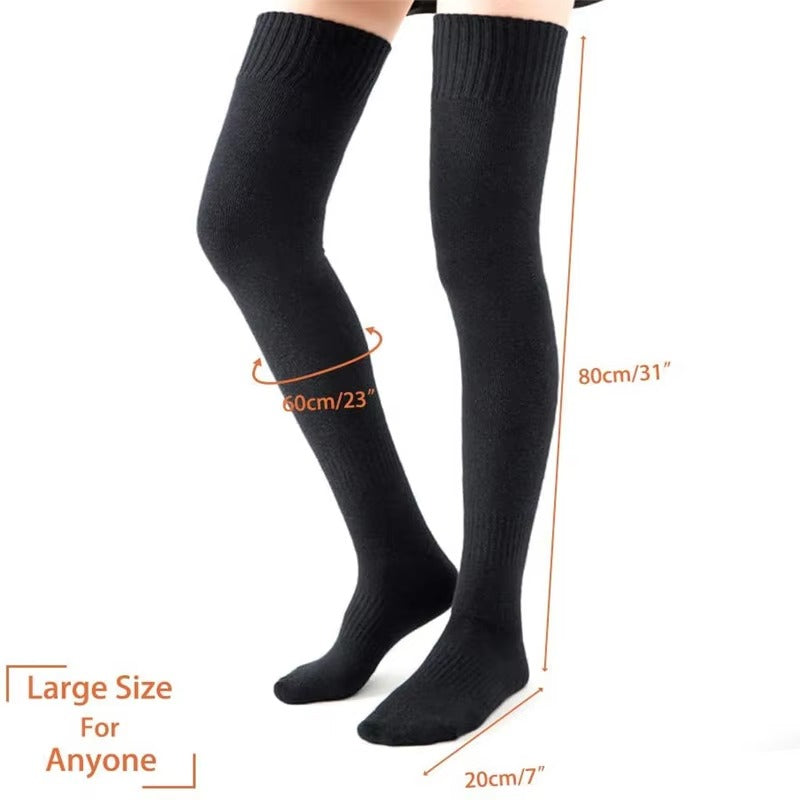 Extra long women's cotton socks – over-the-knee, thigh-high, boot-compatible, custom, school style