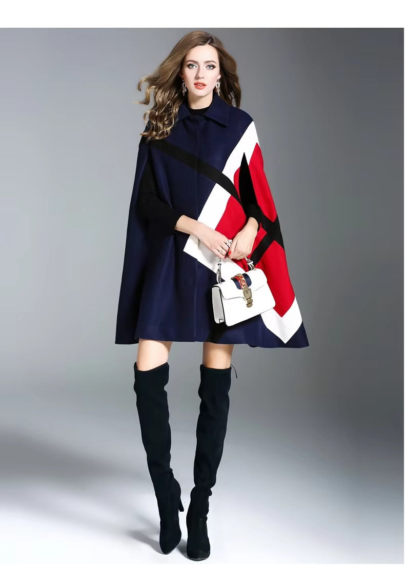 Wholesale spring-autumn women's cloak coat – loose, irregular stitching, sleeveless, elegant