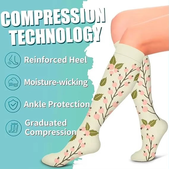 Women's compression socks – graduated support, circulation-friendly, for running/athletic sports