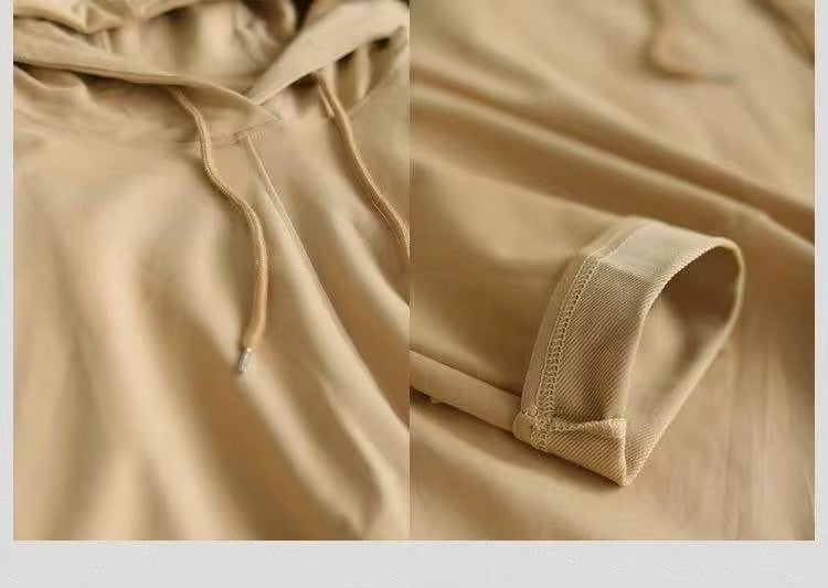 Boutique wholesale spring new women's sweatshirts – literary, large size, long sleeved, hooded, loose, versatile