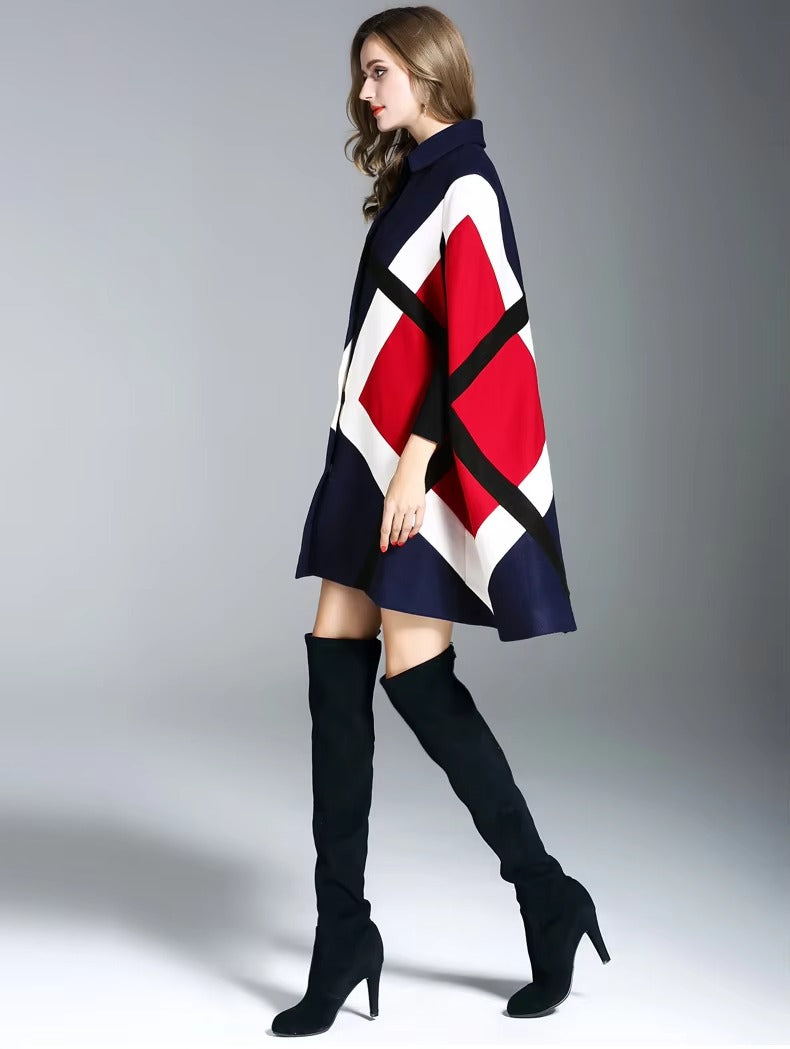Wholesale spring-autumn women's cloak coat – loose, irregular stitching, sleeveless, elegant