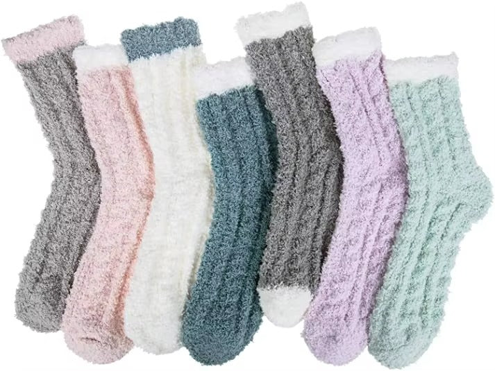 Fuzzy thermal slipper socks – women's, super soft microfiber, comfortable, for sleeping