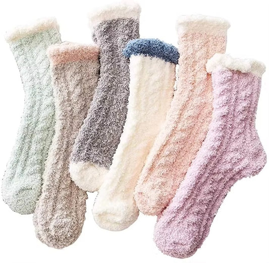 Fuzzy thermal slipper socks – women's, super soft microfiber, comfortable, for sleeping