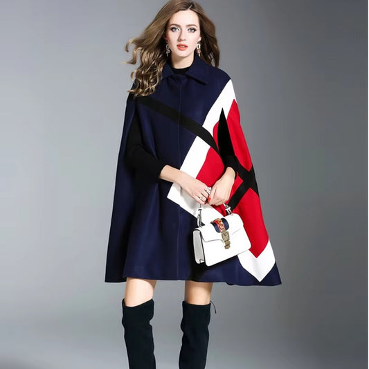 Wholesale spring-autumn women's cloak coat – loose, irregular stitching, sleeveless, elegant