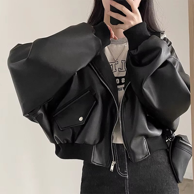 Boutique wholesale autumn new women's jacket – retro, zipper, casual, loose, versatile, hooded