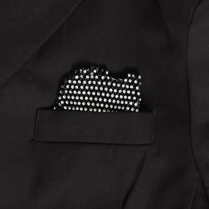 Wholesale spring-summer British women's suit coats – hot beads mesh, long-sleeved, small fit