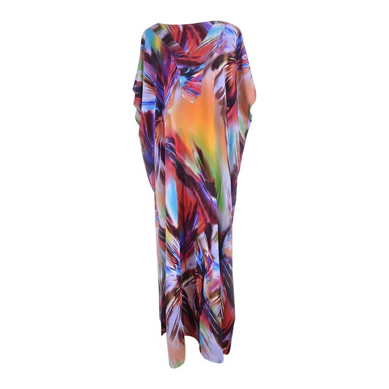Wholesale summer seaside vacation women's dress – loose, sunscreen, new printed, plus size, leisure fashion